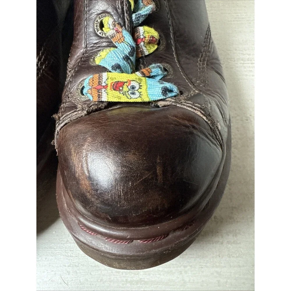 Vintage Dr Doc Marten's Boots Leather Brown 8287 England Grizzly Men's Size 8